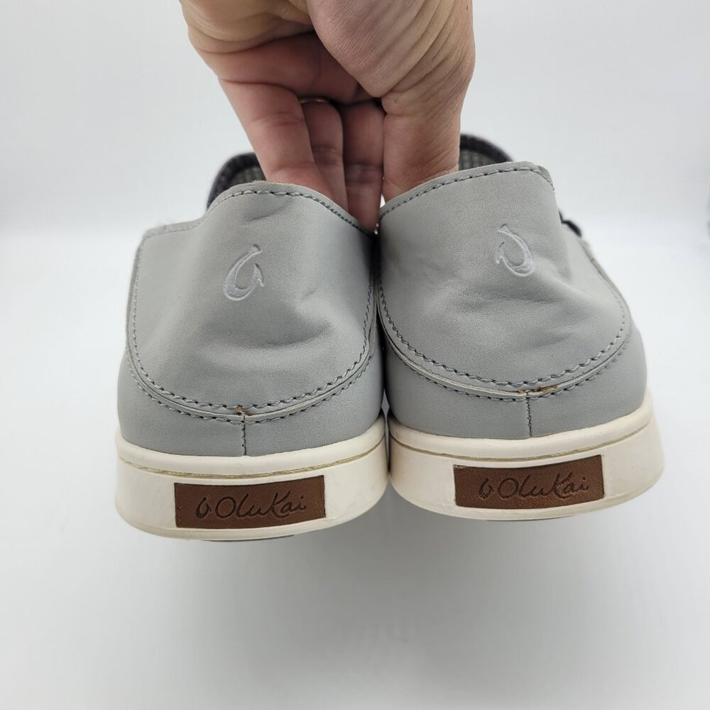 OluKai Women's Pehuea Slip On Sneakers Pale Grey Sz 9 Breathable Mesh - Picture 3 of 8